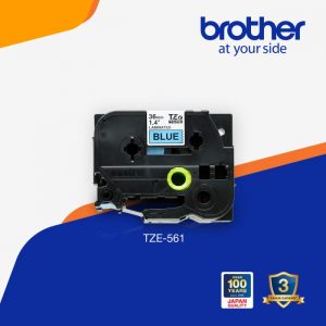 Brother Label TZe-561 Black on Blue 36mmx8m Laminated Tape TZE561