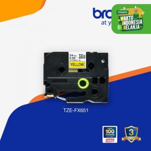 Brother Label Tape TZe-FX651 24mm Flexible Black On Yellow TZeFX651