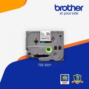 Brother Label Tape TZE-S221 9mm x 8m Strong Adhesive Black On White