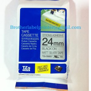 Brother Label TZe-SM951 24mm Strong Adhesive Black on Matte Silver