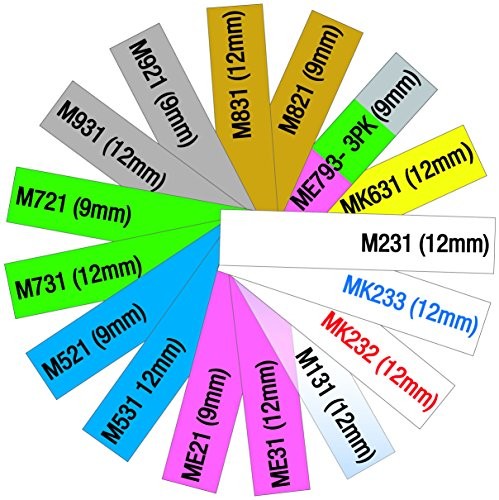 Brother Label Tape M-931 12mmx8m Black On Silver Non-Laminated M931