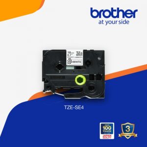 Brother Label Tape TZe-SE4 18mm Black On White Catridge TZeSE4