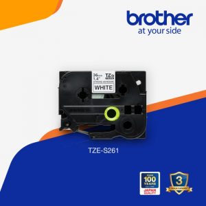Brother Label Tape TZe-S261 36mm Strong Adhessive Black On White