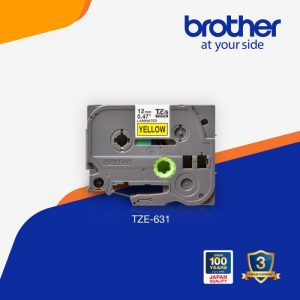Brother Label Tape TZE-631 12mm x 8m Black On Yellow TZE 631