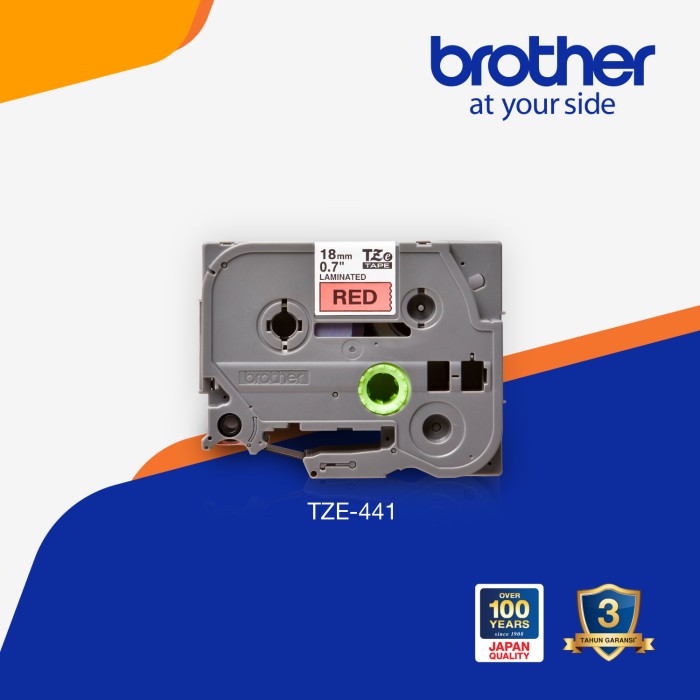 Brother Label Tape TZe-441 18mm x 8m Laminated Black on Red TZe441